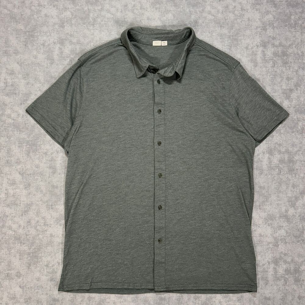 Tentree Hawthorn green lightweight stretch activewear minimal button up mens XL